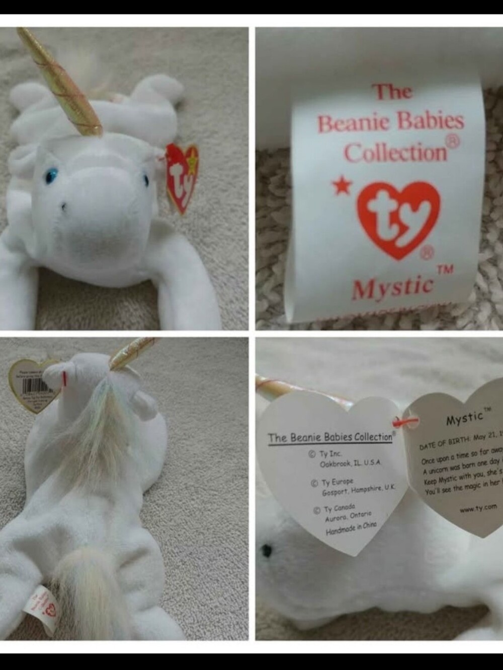 NWT! ~MYSTIC~  THE UNICORN. TAG ERRORS!! RARE!